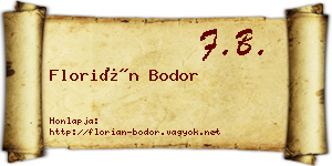 Florián Bodor névjegykártya